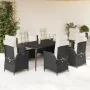 Set de comedor de jardín 7 pzas y cojines ratán sintético negro von , Gartensets - Ref: Foro24-3213161, Preis: 1,00 €, Rabatt: %