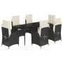 Set de comedor de jardín 7 pzas y cojines ratán sintético negro von , Gartensets - Ref: Foro24-3213161, Preis: 1,00 €, Rabatt: %