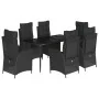 Set de comedor de jardín 7 pzas y cojines ratán sintético negro de , Conjuntos de jardín - Ref: Foro24-3213180, Precio: 891,1...
