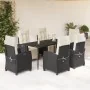 Set de comedor de jardín 7 pzas y cojines ratán sintético negro by , Garden sets - Ref: Foro24-3212950, Price: 841,17 €, Disc...