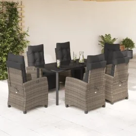 Set comedor jardín 7 pzas y cojines ratán sintético gris von , Gartensets - Ref: Foro24-3212999, Preis: 1,00 €, Rabatt: %