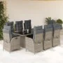 Set comedor jardín 9 pzas y cojines ratán sintético gris by , Garden sets - Ref: Foro24-3213357, Price: 1,00 €, Discount: %
