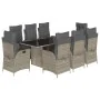 Set comedor jardín 9 pzas y cojines ratán sintético gris by , Garden sets - Ref: Foro24-3213357, Price: 1,00 €, Discount: %