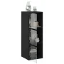 Mueble de pared con puertas de vidrio negro 35x37x100 cm de , Taquillas y armarios de almacenamiento - Ref: Foro24-836484, Pr...