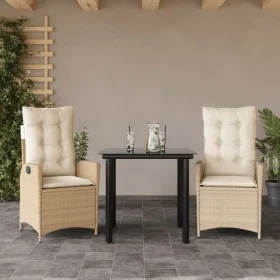 Set comedor de jardín 3 pzas con cojines ratán sintético beige von , Gartensets - Ref: Foro24-3213244, Preis: 366,92 €, Rabat...