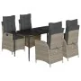 Set comedor de jardín 5 pzas cojines ratán sintético gris claro by , Garden sets - Ref: Foro24-3213278, Price: 629,33 €, Disc...
