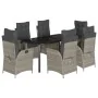 Set comedor jardín 7 pzas y cojines ratán sintético gris claro by , Garden sets - Ref: Foro24-3213290, Price: 932,67 €, Disco...