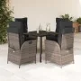 Set comedor de jardín 5 piezas con cojines ratán sintético gris de , Conjuntos de jardín - Ref: Foro24-3213225, Precio: 644,5...