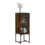 Armario auxiliar con puerta de vidrio roble ahumado 35x37x100cm de , Aparadores - Ref: Foro24-836557, Precio: 52,31 €, Descue...