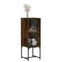 Armario auxiliar con puerta de vidrio roble ahumado 35x37x100cm de , Aparadores - Ref: Foro24-836557, Precio: 52,31 €, Descue...