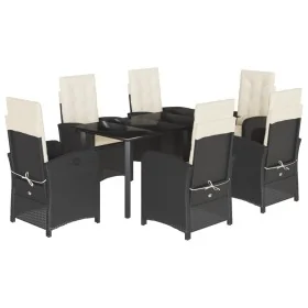 Set de comedor de jardín 7 pzas y cojines ratán sintético negro von , Gartensets - Ref: Foro24-3212305, Preis: 811,93 €, Raba...