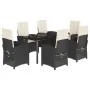 Set de comedor de jardín 7 pzas y cojines ratán sintético negro by , Garden sets - Ref: Foro24-3212305, Price: 811,86 €, Disc...