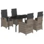 Set comedor de jardín 5 piezas con cojines ratán sintético gris von , Gartensets - Ref: Foro24-3212364, Preis: 598,53 €, Raba...
