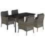 Set comedor de jardín 5 piezas con cojines ratán sintético gris von , Gartensets - Ref: Foro24-3211958, Preis: 564,26 €, Raba...