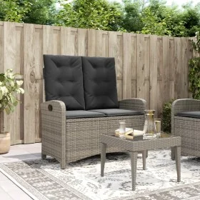 Sillón reclinable de jardín con cojines ratán sintético gris by , garden benches - Ref: Foro24-368218, Price: 165,88 €, Disco...