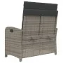 Sillón reclinable de jardín con cojines ratán sintético gris von , Gartenbänke - Ref: Foro24-368218, Preis: 165,88 €, Rabatt: %