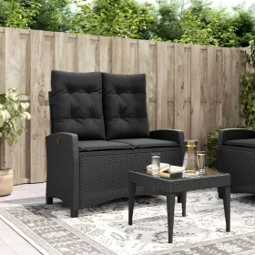 Sillón reclinable de jardín con cojines ratán sintético negro von , Gartenbänke - Ref: Foro24-368226, Preis: 194,24 €, Rabatt: %