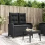 Sillón reclinable de jardín con cojines ratán sintético negro von , Gartenbänke - Ref: Foro24-368226, Preis: 179,13 €, Rabatt: %