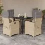 Set comedor de jardín 5 pzas con cojines ratán sintético beige by , Garden sets - Ref: Foro24-3212391, Price: 618,93 €, Disco...