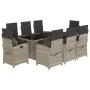 Set comedor de jardín 9 pzas cojines ratán sintético gris claro by , Garden sets - Ref: Foro24-3212268, Price: 1,00 €, Discou...