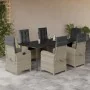 Set comedor jardín 7 pzas y cojines ratán sintético gris claro von , Gartensets - Ref: Foro24-3212417, Preis: 1,00 €, Rabatt: %