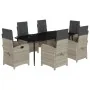 Set comedor jardín 7 pzas y cojines ratán sintético gris claro von , Gartensets - Ref: Foro24-3212417, Preis: 1,00 €, Rabatt: %