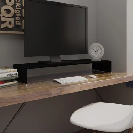 Soporte para TV/Elevador monitor cristal negro 100x30x13 cm de , Muebles TV - Ref: Foro24-244139, Precio: 109,00 €, Descuento: %