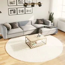 Alfombra de pelo largo moderna crema Ø 240 cm by , Rugs - Ref: Foro24-375248, Price: 110,24 €, Discount: %