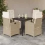 Set comedor de jardín 5 pzas con cojines ratán sintético beige von , Gartensets - Ref: Foro24-3212578, Preis: 600,66 €, Rabat...