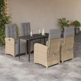 Set comedor de jardín 5 pzas con cojines ratán sintético beige by , Garden sets - Ref: Foro24-3212586, Price: 739,54 €, Disco...