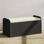 Banco con almacenaje y cojín ratán sintético negro 115x51x52 cm de , Bancos de jardín - Ref: Foro24-365727, Precio: 161,22 €,...