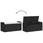 Banco con almacenaje y cojín ratán sintético negro 115x51x52 cm de , Bancos de jardín - Ref: Foro24-365727, Precio: 161,22 €,...