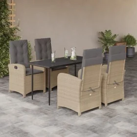 Set comedor de jardín 5 pzas con cojines ratán sintético beige by , Garden sets - Ref: Foro24-3212393, Price: 658,82 €, Disco...
