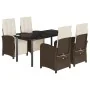 Set comedor de jardín 5 piezas y cojines ratán sintético marrón von , Gartensets - Ref: Foro24-3212552, Preis: 655,28 €, Raba...
