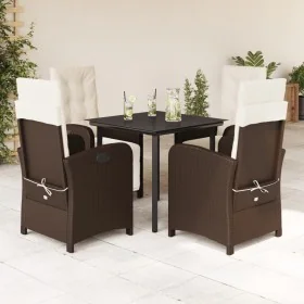 Set comedor de jardín 5 piezas y cojines ratán sintético marrón by , Garden sets - Ref: Foro24-3212550, Price: 645,60 €, Disc...