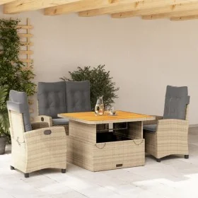 Set de comedor jardín con cojines 4 pzas ratán sintético beige by , Garden sets - Ref: Foro24-3277428, Price: 680,31 €, Disco...