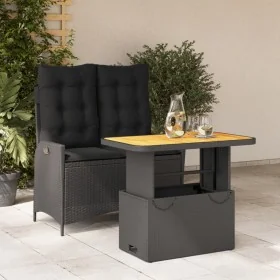 Set comedor de jardín 2 pzas con cojines ratán sintético negro by , Garden sets - Ref: Foro24-3277454, Price: 278,70 €, Disco...