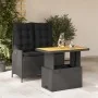 Set comedor de jardín 2 pzas con cojines ratán sintético negro by , Garden sets - Ref: Foro24-3277454, Price: 278,70 €, Disco...