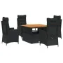 Set de muebles jardín 5 pzas con cojines ratán sintético negro von , Gartensets - Ref: Foro24-3277449, Preis: 667,06 €, Rabat...