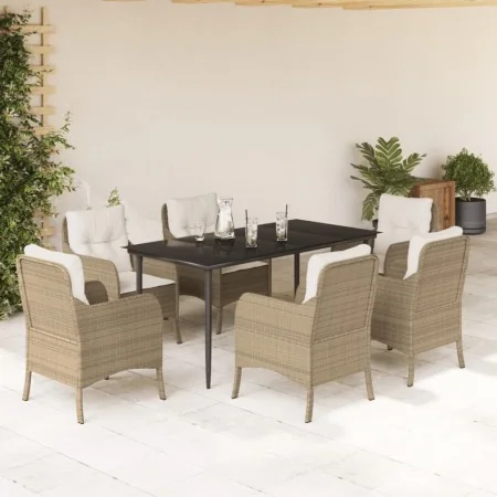 Set comedor de jardín 7 pzas con cojines ratán sintético beige von , Gartensets - Ref: Foro24-3211966, Preis: 796,93 €, Rabat...