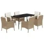 Set comedor de jardín 7 pzas con cojines ratán sintético beige von , Gartensets - Ref: Foro24-3211966, Preis: 796,93 €, Rabat...