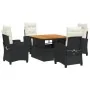 Set de muebles jardín 5 pzas con cojines ratán sintético negro de , Conjuntos de jardín - Ref: Foro24-3277378, Precio: 635,19...
