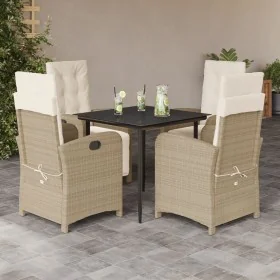Set comedor de jardín 5 pzas con cojines ratán sintético beige by , Garden sets - Ref: Foro24-3212372, Price: 611,63 €, Disco...
