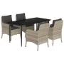 Set comedor de jardín 5 pzas cojines ratán sintético gris claro von , Gartensets - Ref: Foro24-3211993, Preis: 519,86 €, Raba...