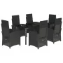 Set de comedor de jardín 7 pzas y cojines ratán sintético negro by , Garden sets - Ref: Foro24-3212326, Price: 823,39 €, Disc...