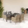 Set comedor de jardín 5 pzas con cojines ratán sintético beige by , Garden sets - Ref: Foro24-3211985, Price: 539,15 €, Disco...