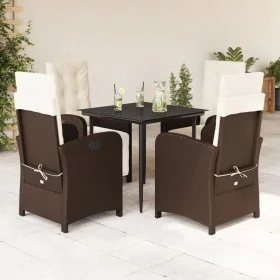 Set comedor de jardín 5 piezas y cojines ratán sintético marrón by , Garden sets - Ref: Foro24-3212332, Price: 656,95 €, Disc...