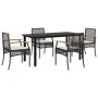 Set de muebles jardín 5 pzas con cojines ratán sintético negro de , Conjuntos de jardín - Ref: Foro24-3213606, Precio: 362,09...