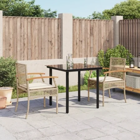 Set comedor de jardín 3 pzas con cojines ratán sintético beige von , Gartensets - Ref: Foro24-3213631, Preis: 229,94 €, Rabat...