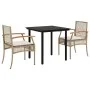 Set comedor de jardín 3 pzas con cojines ratán sintético beige von , Gartensets - Ref: Foro24-3213631, Preis: 229,94 €, Rabat...